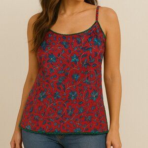 BRAND NEW Red Floral Spaghetti Strap Tank Top